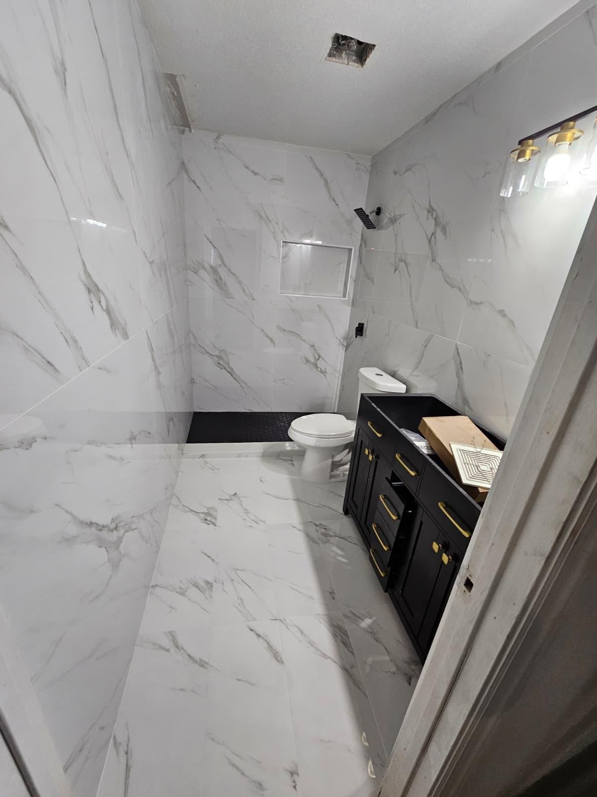 Bathroom renovation completed by LWS Floors and Remodeling